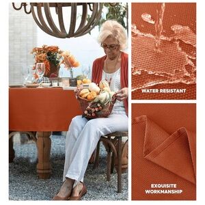 TWO Rust Fabric Tablecloth Size 60”x108” New